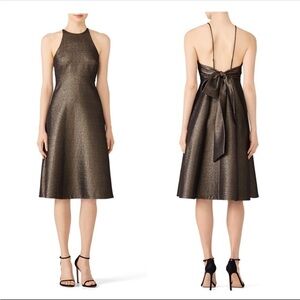 Halston Heritage Glitter Bow Back Dress 2